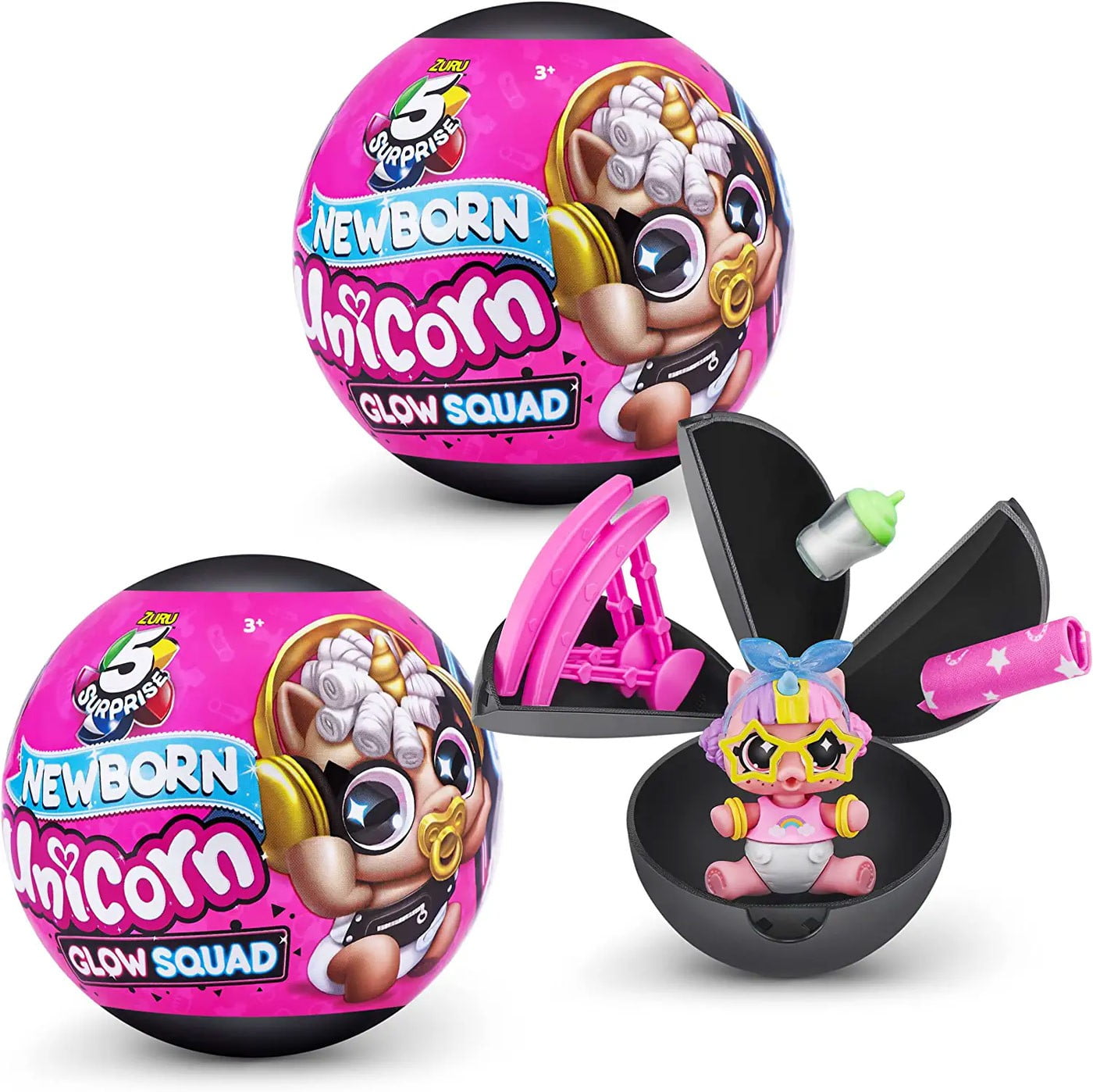 ZURU 5 Surprise Unicorn Squad Series 6 born Glow Squad Action Figure Set, 2 Pack