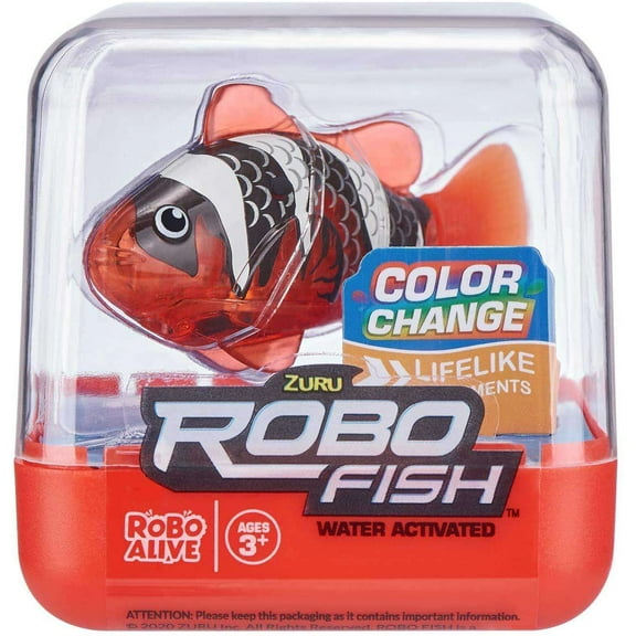 ZURU Robo Alive Color Changing Robotic Swimming Fish Electronic Pet, Red