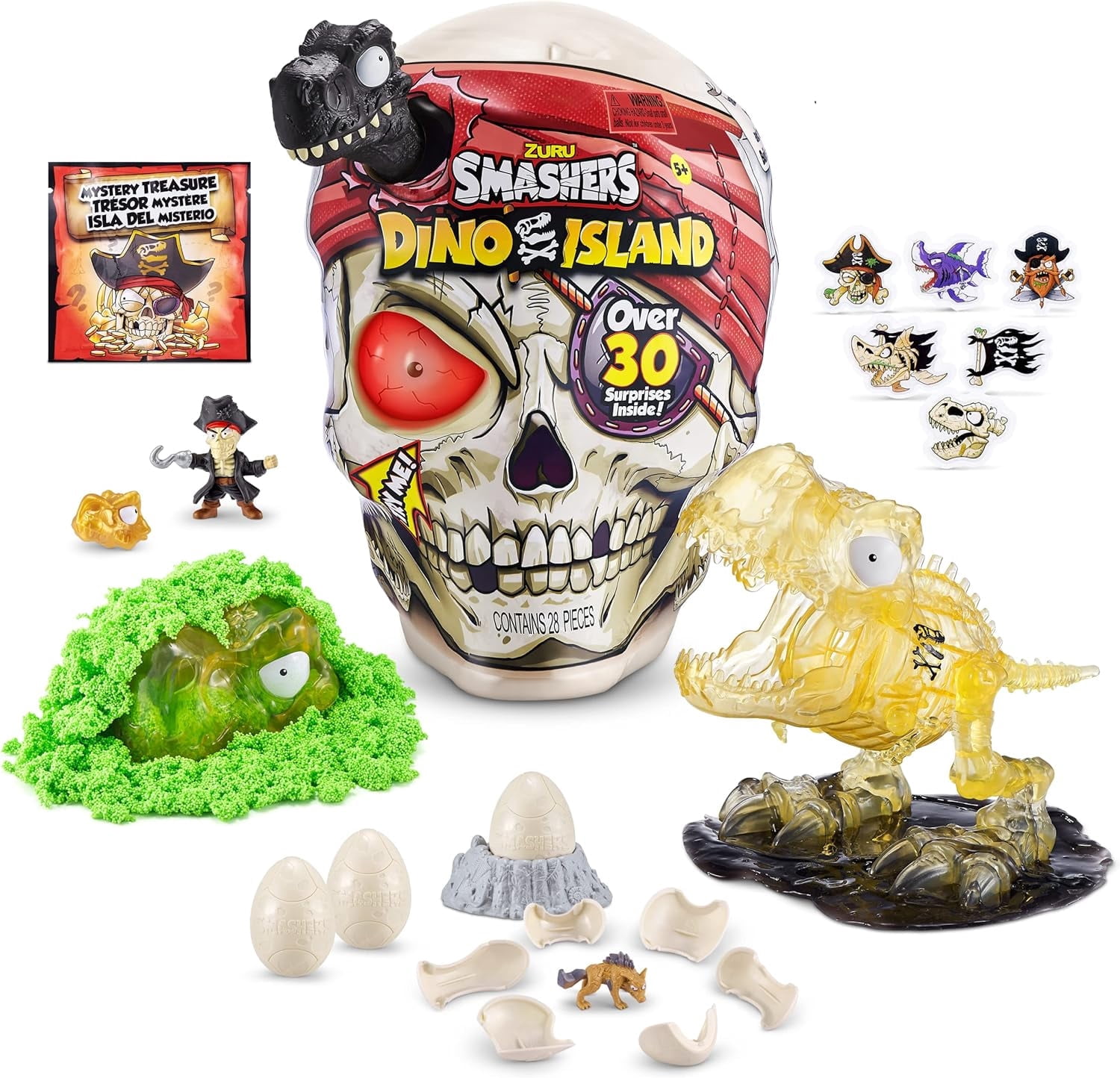 ZURU Smashers Dino Island Giant T-Rex Skull with 30+ Surprises and