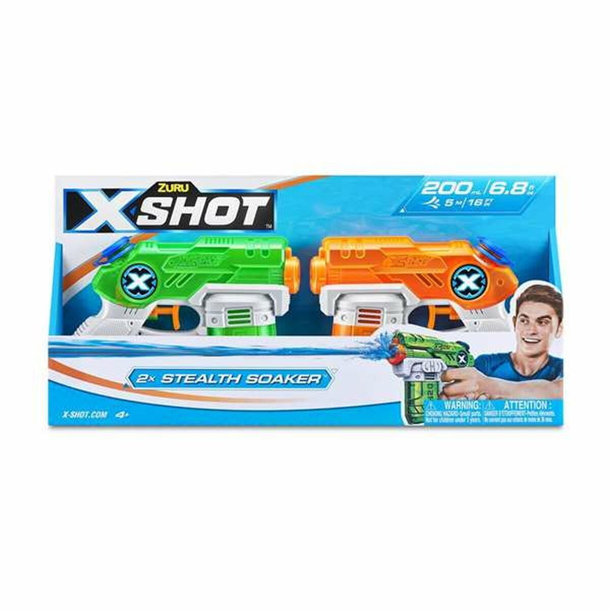 ZURU Soaker Water Twin Pack Blasters and Foam Play, Shoots 16 Feet, 2 pieces