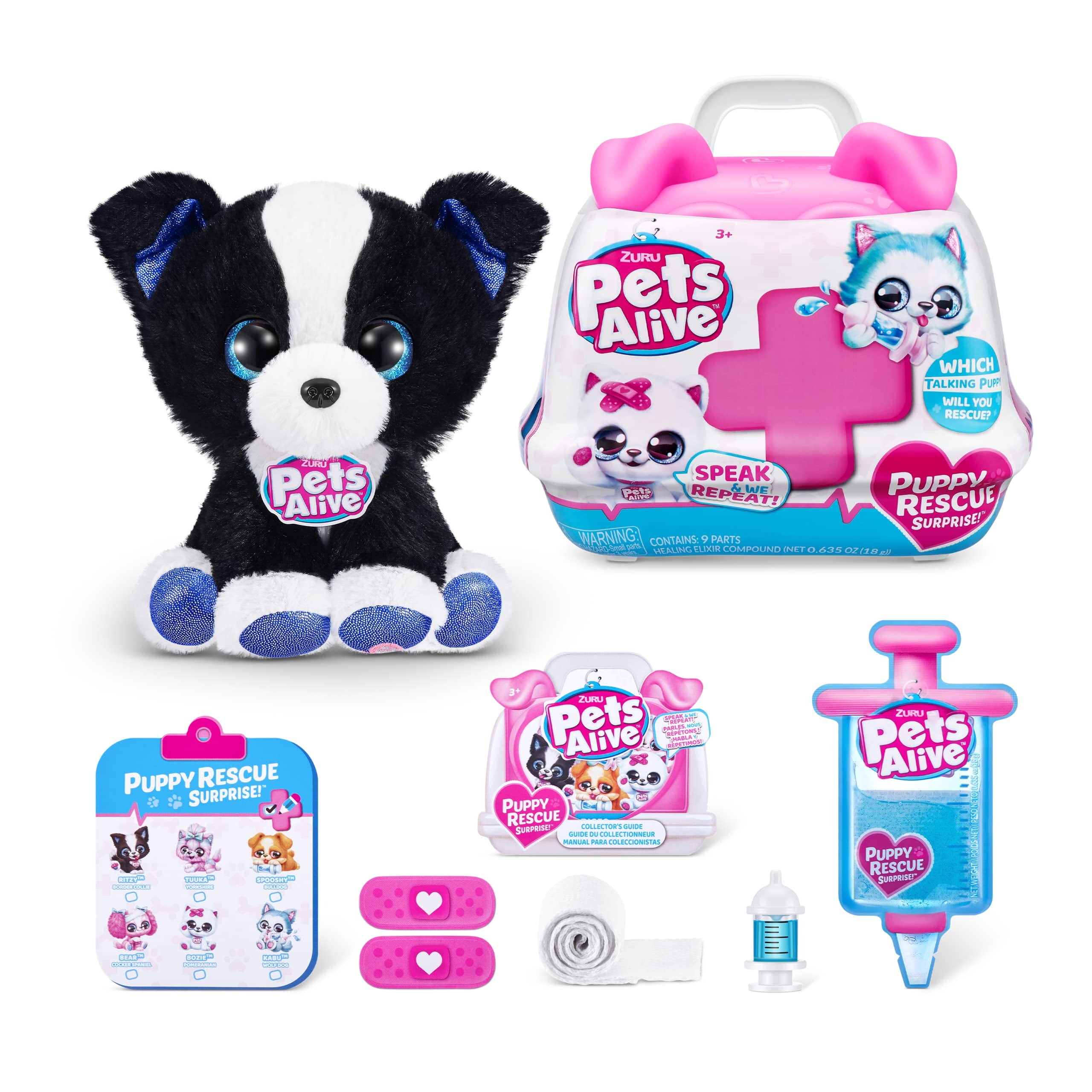 ZURU Surprise Puppy Plush - Border Collie Puppy with Electronic