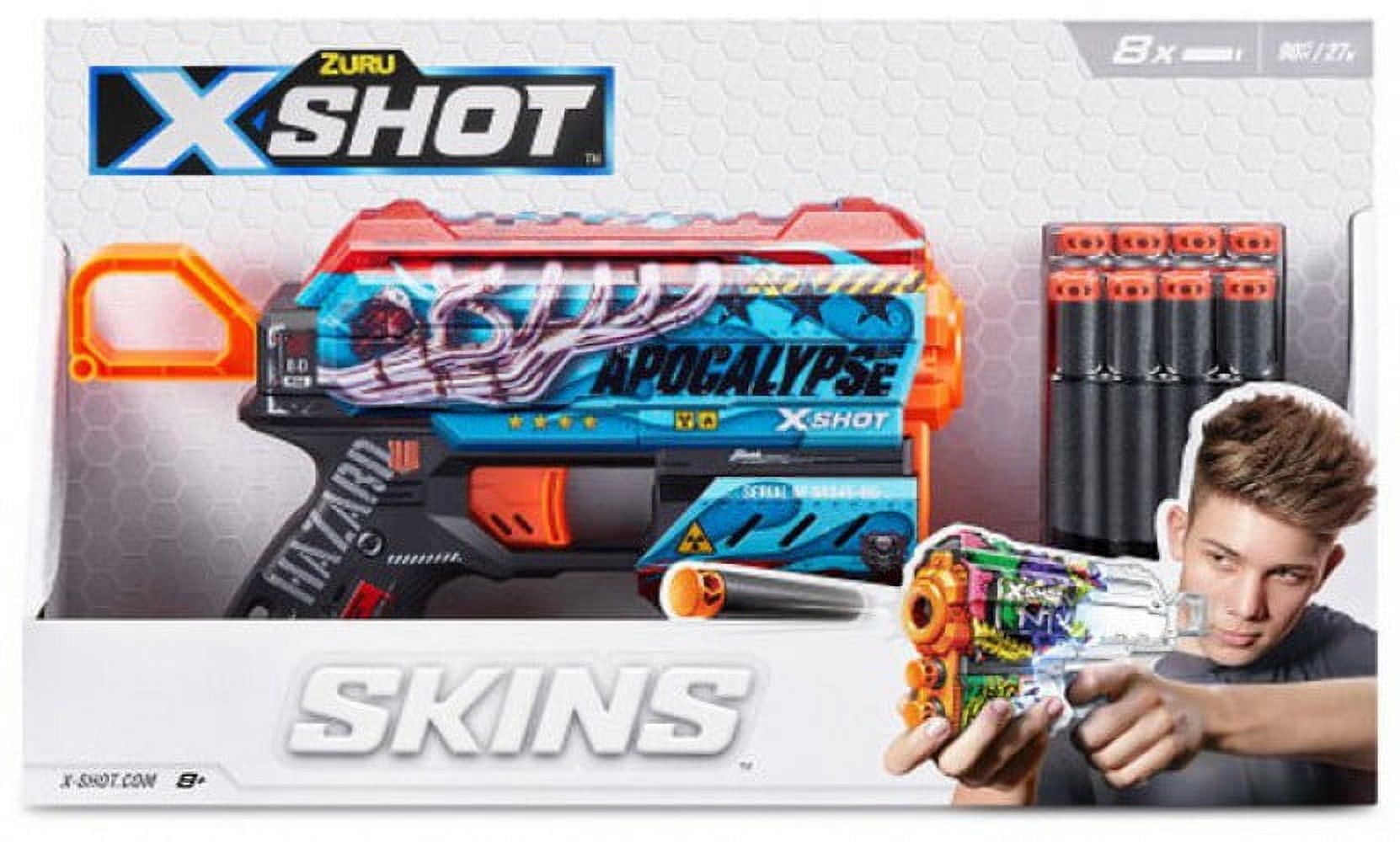 ZURU X-Shot Skins Flux Dart Blaster, Apocalypse Foam Play, 8 Darts