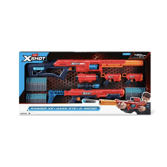 ZURU XSHOT Excel Ranger X8 & Hawk Eye & Micro Blaster Combo Pack