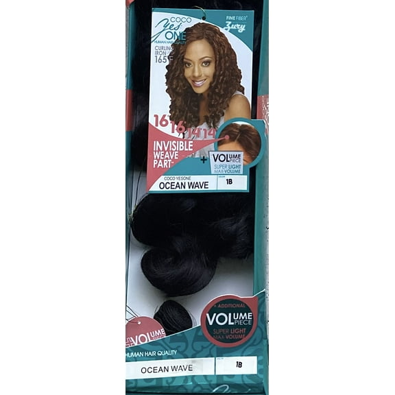 ZURY COCO YES ONE INVISIBLE WEAVE PART 16 16 14 14 + VOLUME PIECE - STYLE : OCEAN WAVE / COLOR #1B