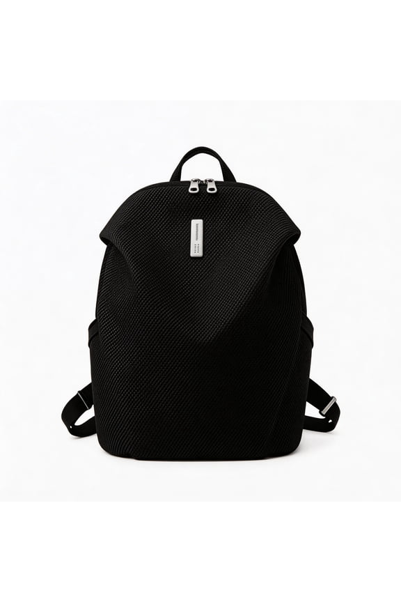 Mini Nylon Women Backpacks 9.0 Inch Simplicity Casual Resistant Lightweight Waterproof Small Travel Daypack (Black)