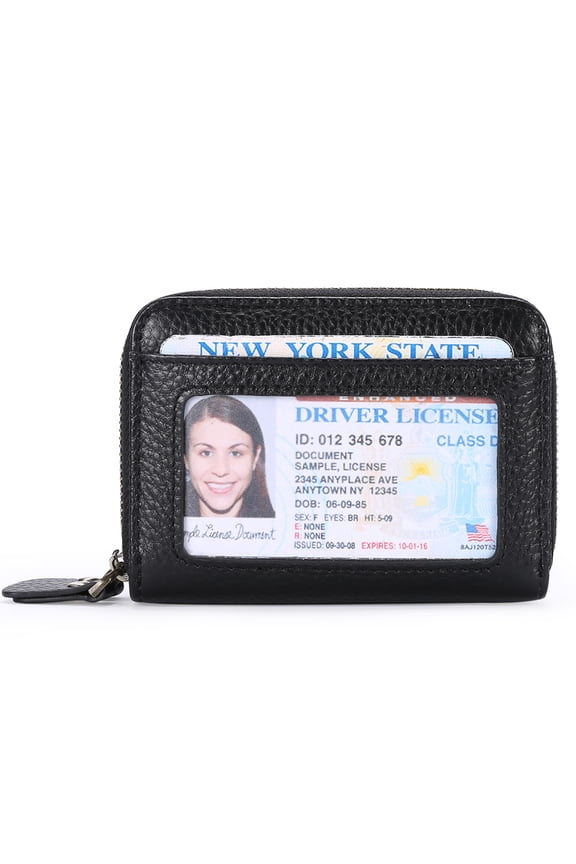 Rfid Credit Card Holder,Genuine Leather Businese Card Case,Rfid Blocking Wallet for Women & Men Black