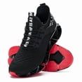 thumbnail image 1 of ZUTY Men's Fashion Sneakers Breathable Mesh Running Shoes Blade Non Slip Soft Sole Casual Athletic Walking Shoes Black 8.5, 1 of 6