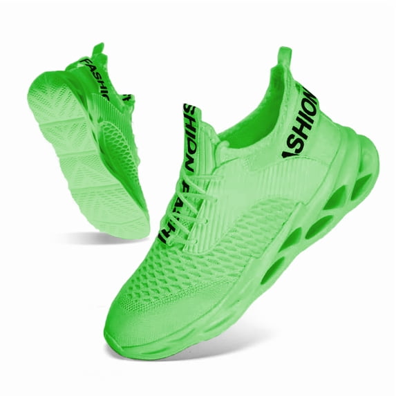 ZUTY Men's Running Shoes Blade Tennis Walking Fashion Breathable Non Slip Gym Sports Work Trainers Green 11.5