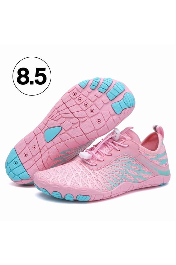 Water Shoes for Women Barefoot Adult Quick Dry Aqua Socks Lightweight Swim Shoes for Surfing Swimming Beach Sports Kayaking Diving Non Slip Design Pink 8.5 Size