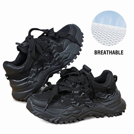 ZUTY Women's Thick-Soled dad Shoes are Breathable and Comfortable. Casual Sports Shoes are Anti-Slip and wear-Resistant for Outdoor Daily use Black 7
