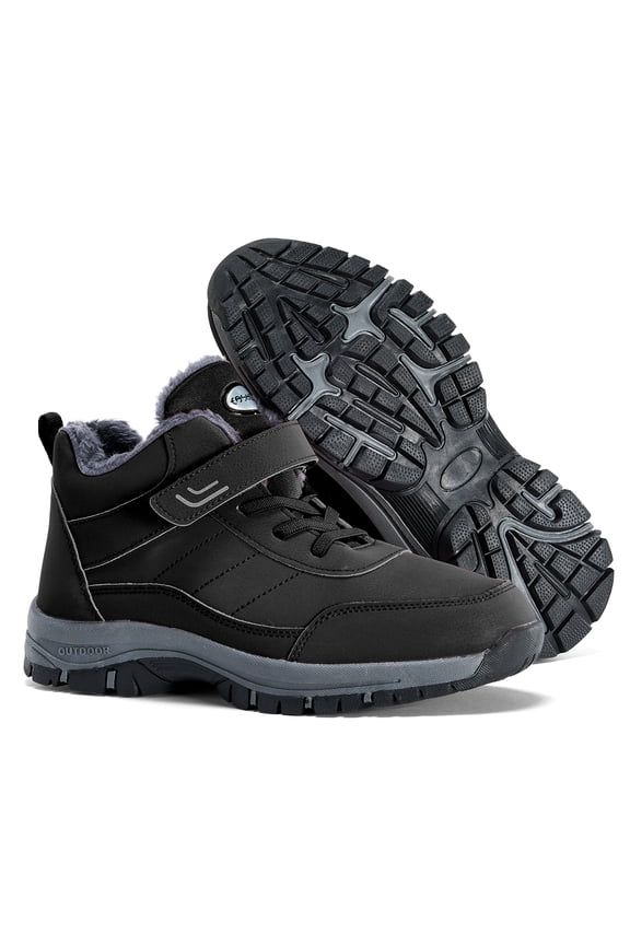 Women's Winter Snow Boots Outdoor Hiking Boots Warm Waterproof Ankle Booties for Walking and Anti-Slip Black 7