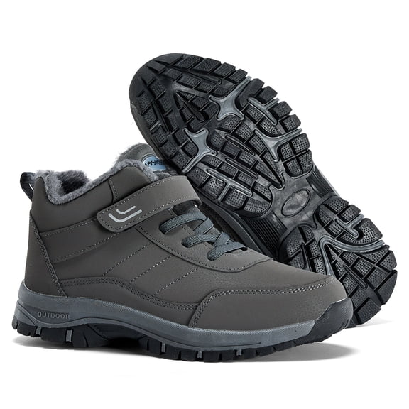 ZUTY Women's Winter Snow Boots Outdoor Hiking Boots Warm Waterproof Ankle Booties for Walking and Anti-Slip Grey 6