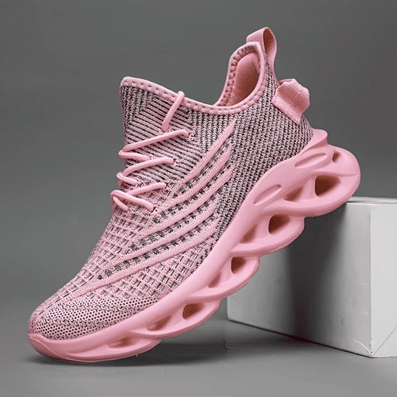ZUTY Womens Running Shoes Tennis Sneakers Walking Gym Sports Slip on Work Non Slip Athletic Workout Casual Lightweight Breathable Fashion Pink 7