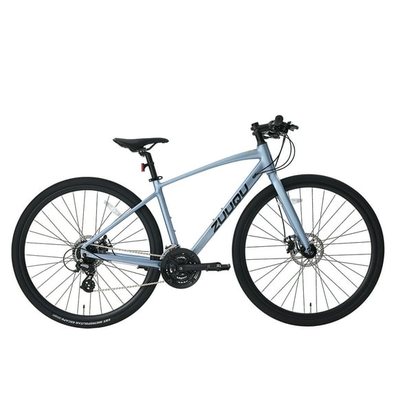 ZUUQU Tesoro 700C Urban Bike for Adults , Aluminum Frame,Shimano 24 Speed,Unisex,Grey Bicycle