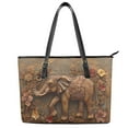 thumbnail image 1 of ZUXONGSY 3D Elephant Flower Print Handbag for Women Waterproof Work Bag Portable Laptop Tote Bag with Zip Compartments for Shopping Work, 1 of 6