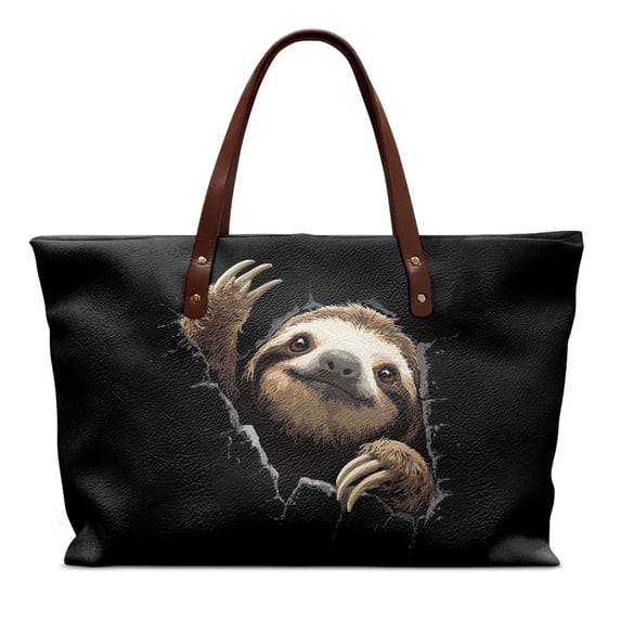 ZUXONGSY 3D Sloth Print Tote Bag for Women Portable Handle Handbag Fashion Weekender Bag with Inner Pocket for Travel Vacation