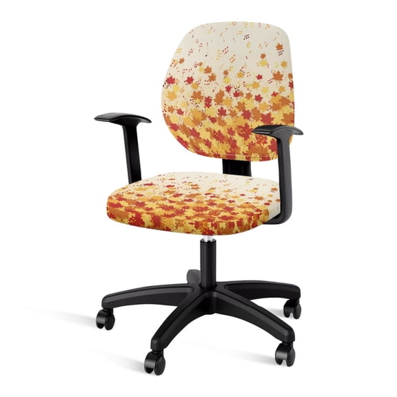 ZUXONGSY Autumn Maple Leaf Desk Chair Cover 2 Pcs Spandex Chair Protector Cover Seat Cushion Split Protectors Machine Washable Thanksgiving Home Office Decoration