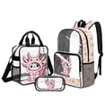 thumbnail image 1 of ZUXONGSY Axolotl Cat Print 3 Piece Clear Backpack Set, See Through Bookbag with Matching Lunch Bag & Pouch, Thick PVC Comfortable for Teens Girls Campus, 1 of 5