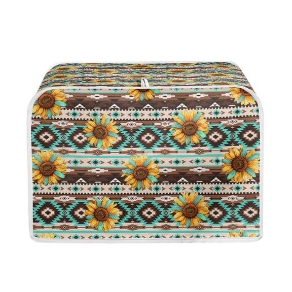ZUXONGSY Aztec Ethnic Sunflower Toster Cover 4 Slice Toaster Dust Cover Appliance Cover Wide Slot Universal Size Microwave Oven Dustproof Cover Oil Proof for Women Kitchen Decor