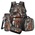thumbnail image 1 of ZUXONGSY Aztec Horse Print School Backpack for Boys Girls Bookbag with Lunch Tote Bag Pencil Case and Water Bottle Holder School Bag for Kids Children Kindergarten Book Bag Set of 4 Pcs, 1 of 5