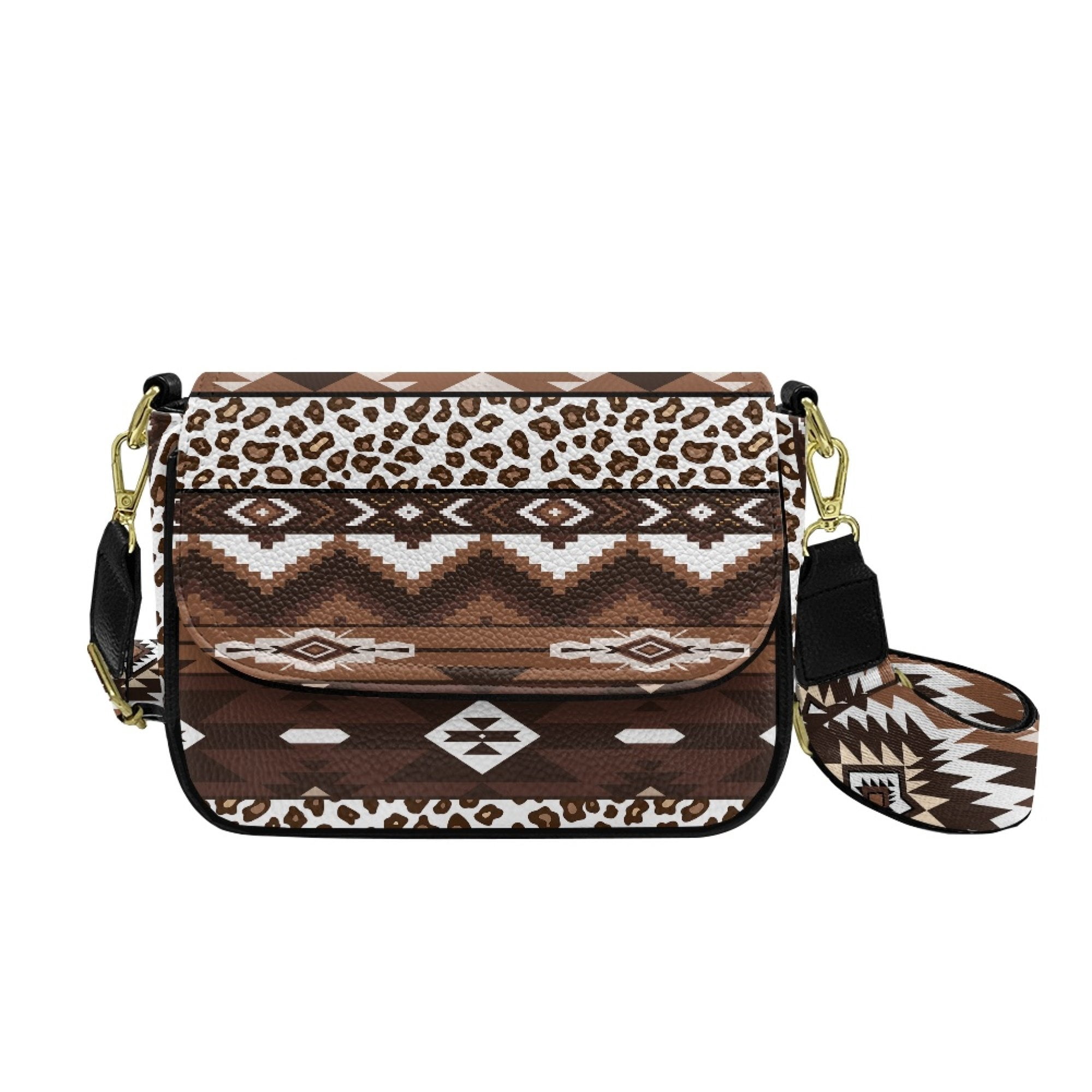 ZUXONGSY Aztec Tribe Leopard Print Shoulder Bag for Women Small Crossbody Travel Purse Casual Satchel with Adjustable Wide Strap for Shopping Working