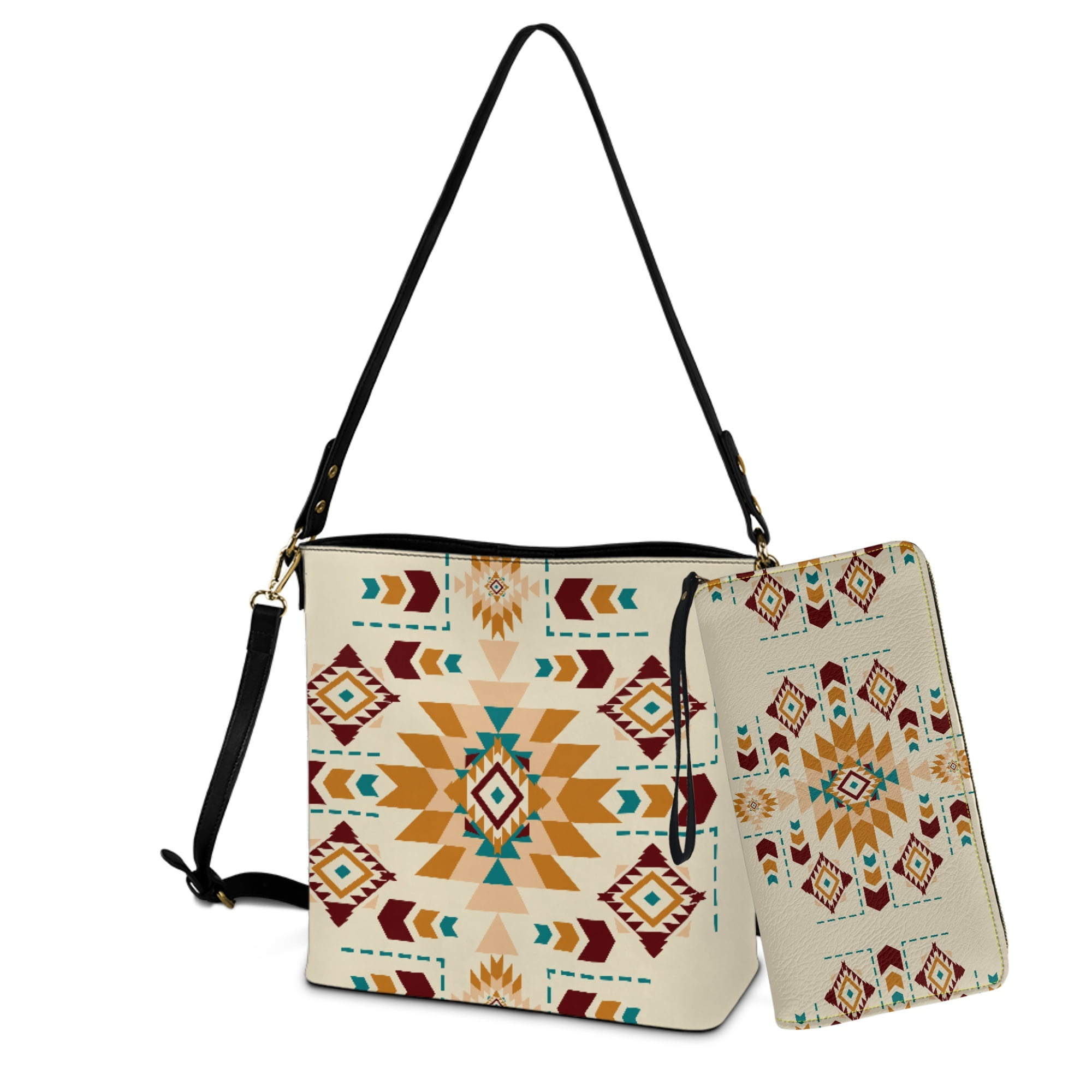 ZUXONGSY Aztec Tribe Print Leather Crossbody Hobo Purses for Women Lightweight Shoulder Handbags with 2 Straps Large Bucket Tote Satchel Bag for Daily Use Shopping
