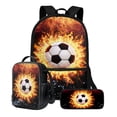 thumbnail image 1 of ZUXONGSY Basketball Fire Water Print 3PCS Backpack for Girls Boys, Lightweight School Bookbag with Lunch Box Pencil Case, 17 Inch Students Bagpack 3 in 1 Set for Elementary Middle High School, 1 of 5