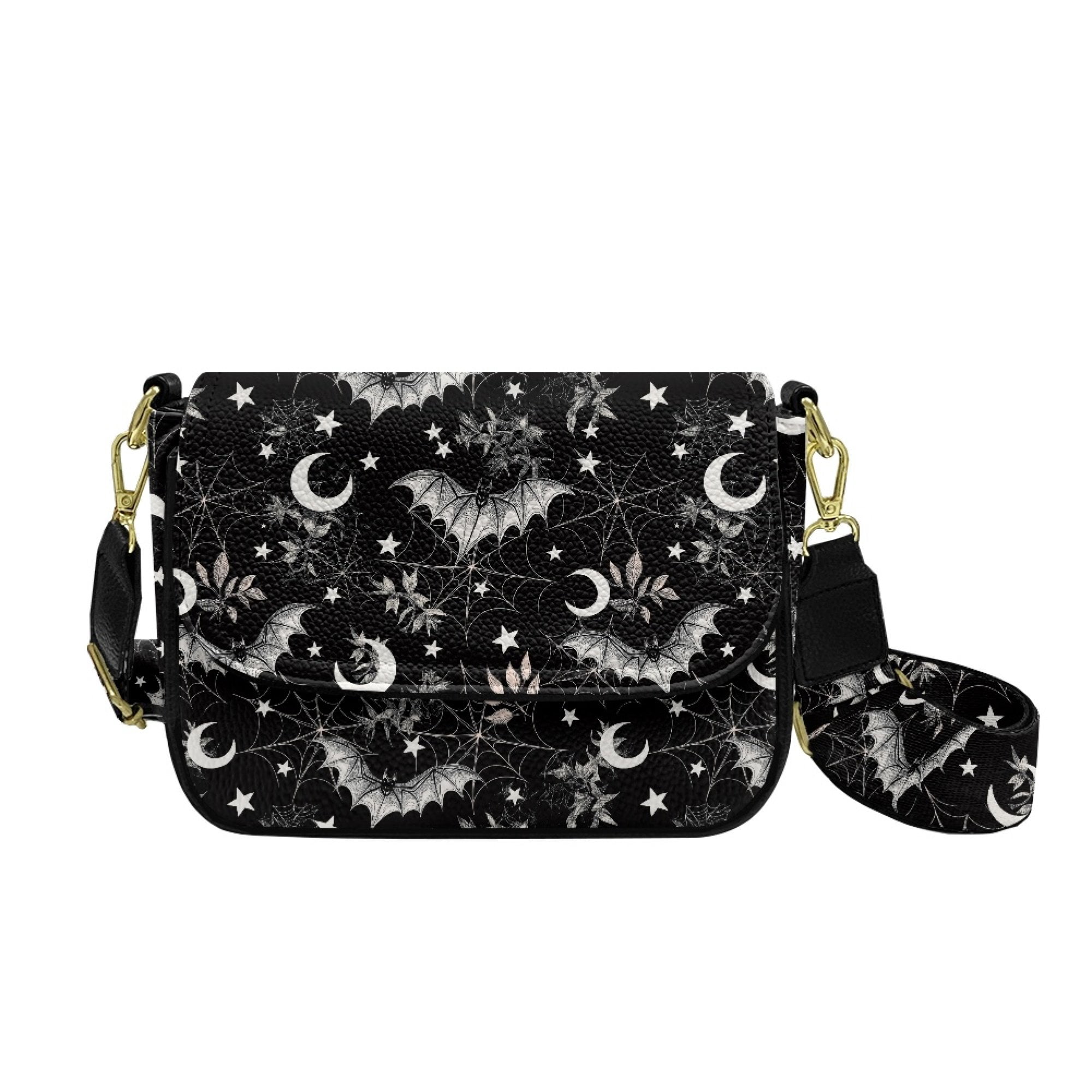 ZUXONGSY Bat Spider Web Moon Print Shoulder Bag for Women Fashion Crossbody Purse Casual Satchel with Adjustable Wide Strap for Shopping Working