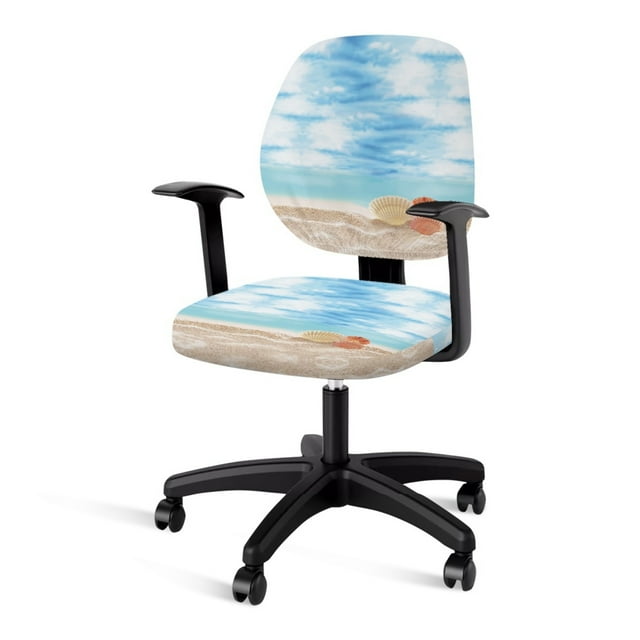 ZUXONGSY Beach Shells Office Chair Cover 2 Pieces Universal Desk Task