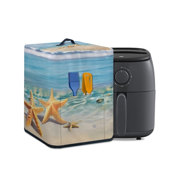 ZUXONGSY Beach Starfish Air Fryer Cover Dust Cover Oil-proof Protective Cover with Top Handle And Pockets Rice Cooker Coffee Machine Cover Keep Appliance Clean Gifts for Mother Friends