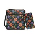 thumbnail image 1 of ZUXONGSY Boho Flower Print Ladies Crossbody Hobo Purse Combo - PU Leather Satchel with Lightweight Wallet, Waterproof Hobo Bag and Wallet Set for Shopping Work Business, 1 of 5