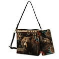 thumbnail image 1 of ZUXONGSY Boho Mandala Bear Print Casual Shoulder Bag with Leather Wallet for Women, Fashion Top-Handle Handbags with Purse for Shopping Working, 1 of 4
