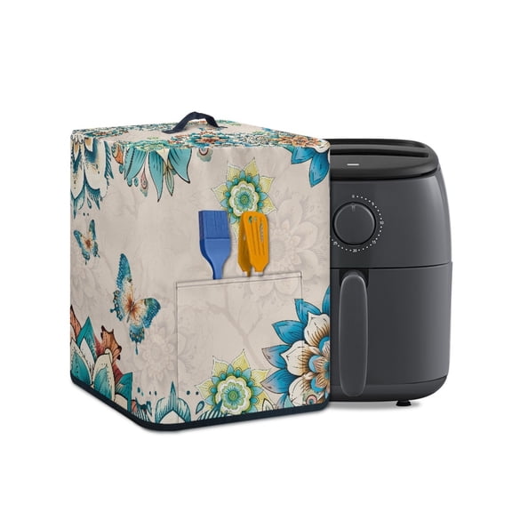 ZUXONGSY Boho Mandala Butterfly Air Fryer Cover Dust Cover toaster Dust Cover with Pockets And top Handle for 5 6 7 Qt Universal Coffee Maker Hood Gifts for Mother Friends