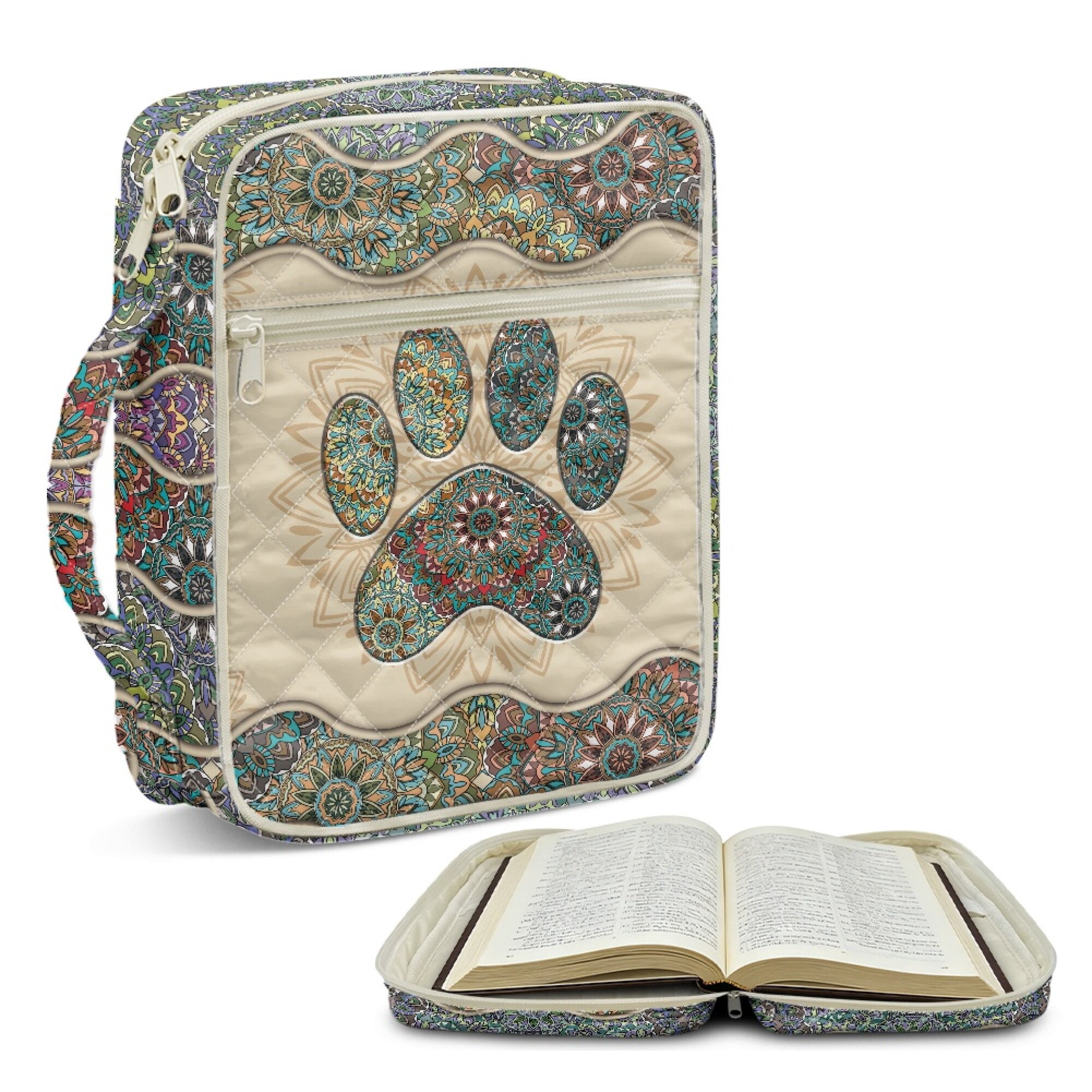 ZUXONGSY Boho Mandala Paw Print Print Bible Cover Case for Women ...