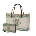 thumbnail image 1 of ZUXONGSY Boho Mandala Paw Prints 2 PCS Wallet Tote Bag for Women Practicality Top Handles Work Bag Top Handles Shoulder Bag Purses, Large Top Handle Satchel Wallet for Excursions Travel, 1 of 5