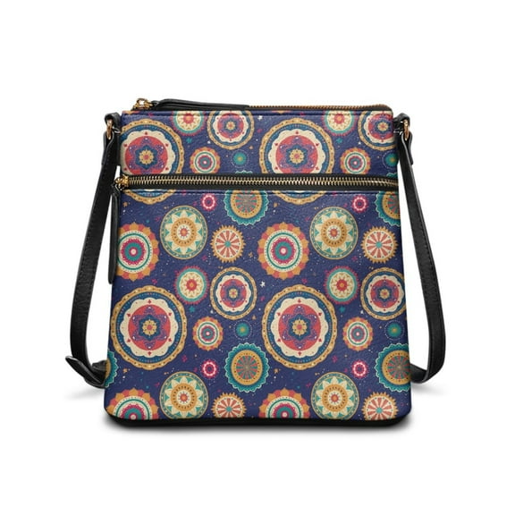 ZUXONGSY Boho Mandala Print Shoulder Handbag for Women Lightweight Crossbody Travel Purse Casual Satchel with Adjustable Wide Strap for Shopping Working