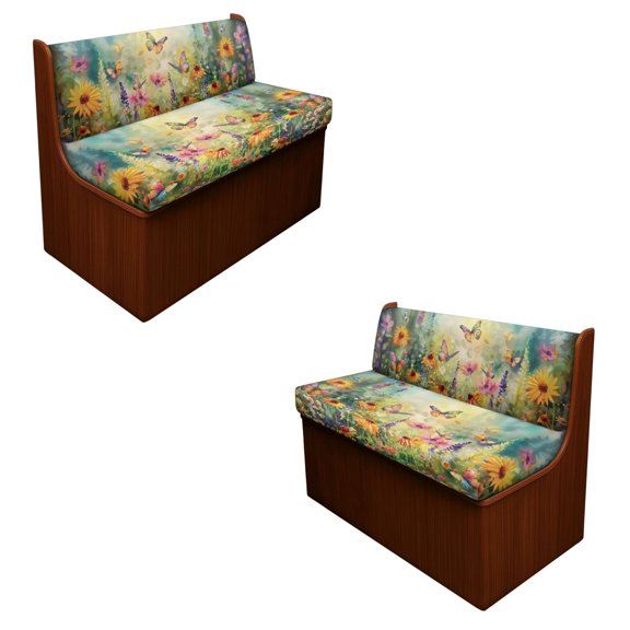 ZUXONGSY Butterfly Flower Pattern 4 Pcs RV Dinette Cushion Covers Stretch Sofa Furniture Protector Breathable Loveseat Sofa Chair Cover Sofa Slipover for Travel Trailer Couch