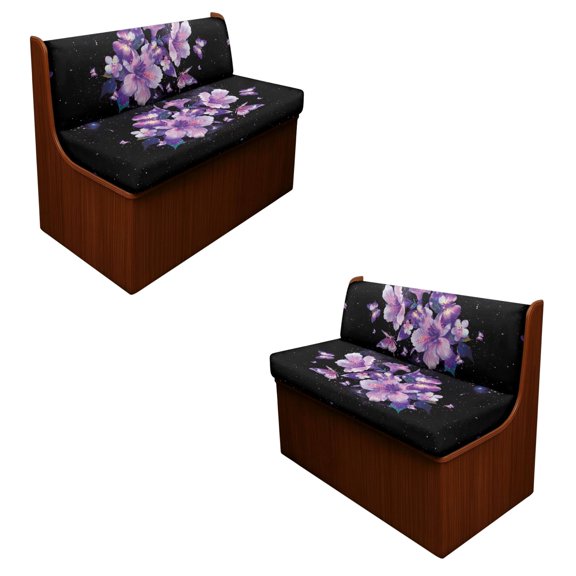 ZUXONGSY Butterfly Hibiscus Galaxy Pattern 4 Pcs RV Dinette Cushion Covers Breathable RV Couch Cover Elastic Loveseat Sofa Chair Cover Furniture Protector for RV Camper Car Bench