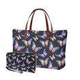 thumbnail image 1 of ZUXONGSY Butterfly Prints Handbag with Matching Wallet for Women Multifunctional Top Handle Satchel Top Handle Tote Bag Shoulder Bag Card Holder with Handle for Excursions Tours, 1 of 5