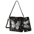 thumbnail image 1 of ZUXONGSY Butterfly Rose Print Top-Handle Handbags with Purse for Women Casual Leather Crossbody Handbag with Wrist Wallet Multipurpose Bucket Purse and Wallet Set for Business, 1 of 4