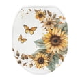 thumbnail image 1 of ZUXONGSY Butterfly Sunflower Toilet Lid Covers Washroom Toilet Bowl Dust Cover with Elastic Band Decorative Toilet Seat Covers Lids Fit Size 17.3 x 13 Inches Home Decor, 1 of 6