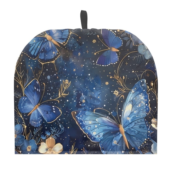 ZUXONGSY Butterfly Tea Cozy for Teapot Kettle Dust Cover with Hanging Loop Decorative Teapot Cover Anti-Dust Polyester Canvas Teapot Cover Stain Resistant for Housewife Friend Mom