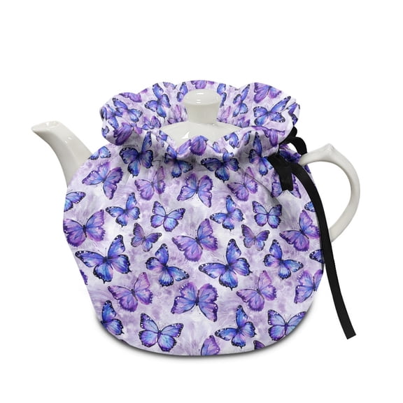ZUXONGSY Butterfly Tea Pot Cozies Double-Sided Tea Cosy with Elastic Band Drawstring Kitchen Tea Pots Dust Lid Dustproof And Sturdy Kitchen Home Decor