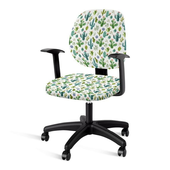 ZUXONGSY Cactus Office Chair Cover Set of 2 Piece Polyester Chair Protector Cover with Elastic Edge Exquisite Chair Protector Easy to Install Home Furnishing Decoration