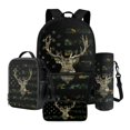 thumbnail image 1 of ZUXONGSY Camo Elk American Flag Print School Backpack Set for Boys Girls 4 Pack Lightweight Bookbag Travel Daypack with Lunch Bag Pencil Case and Water Bottle Holder for Kids Teens, 1 of 6