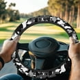 thumbnail image 1 of ZUXONGSY Camo Golf Cart Steering Wheel Cover Black White Car Interior Accessories Sweatproof Club Car Steering Wheel Cover Universal Car Wheel Cover Club Car Golf Cart Interior Decor, 1 of 7