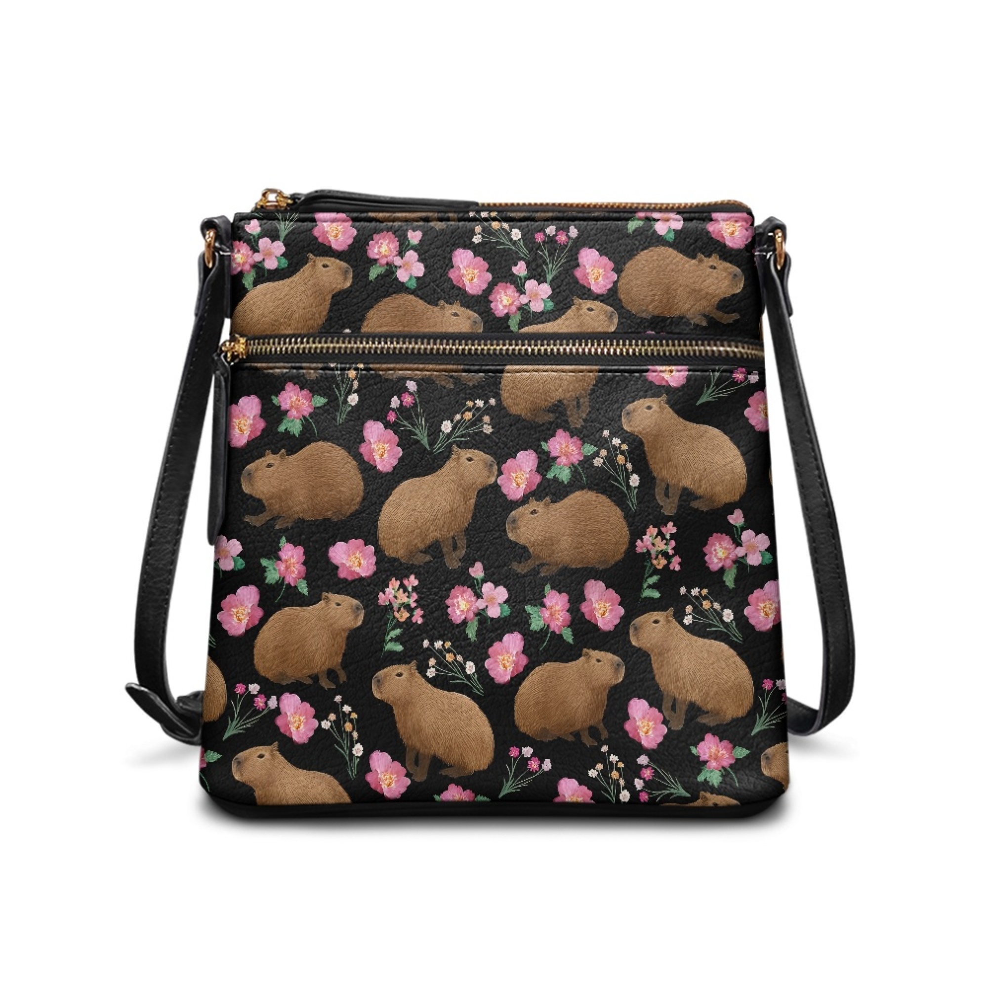 ZUXONGSY Frog Mushroom Galaxy Print Large Shoulder Handbags for
