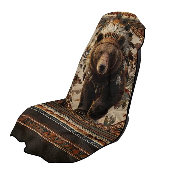 ZUXONGSY Car Seat Cover Towel Bear Geometric Print Protection for Front Bucket Seats Absorbent Cars Seat Towel Covers Universal Fit Front Seat Mat