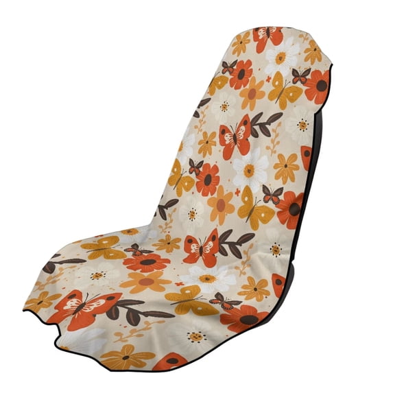 ZUXONGSY Car Seat Cover Towel Butterfly Flower Print Sprints Towel Car Seat Covers Absorbent Automotive Sport Towel Seat Cushion with Storage Bag