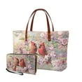 thumbnail image 1 of ZUXONGSY Cardinal Cherry Blossom Print 2 PCS Handbags and Purses for Women Portable Top Handle Satchel Tote Bag Shoulder Bag Slim Wallet with Handle for Outings Travel, 1 of 5